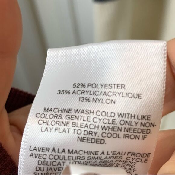 Express Size Small Long Cream and Navy Blue Striped Open Sweater - Picture 6 of 7